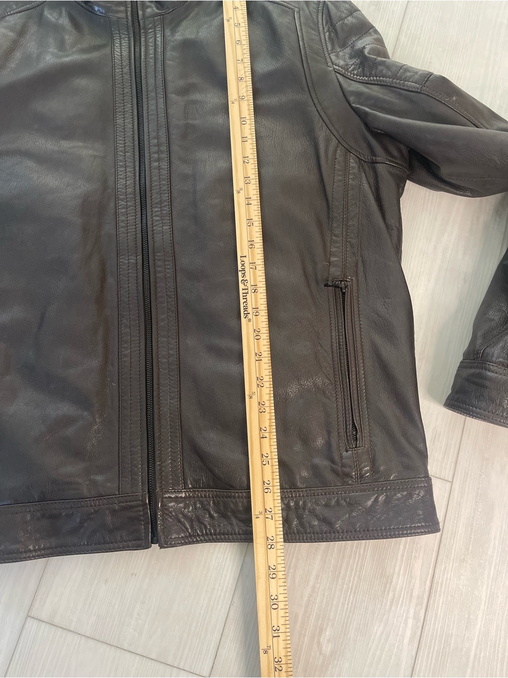 Hugo Boss leather jacket moto full zip - Picture 10 of 13